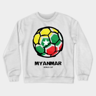 Myanmar Football Country Flag Crewneck Sweatshirt